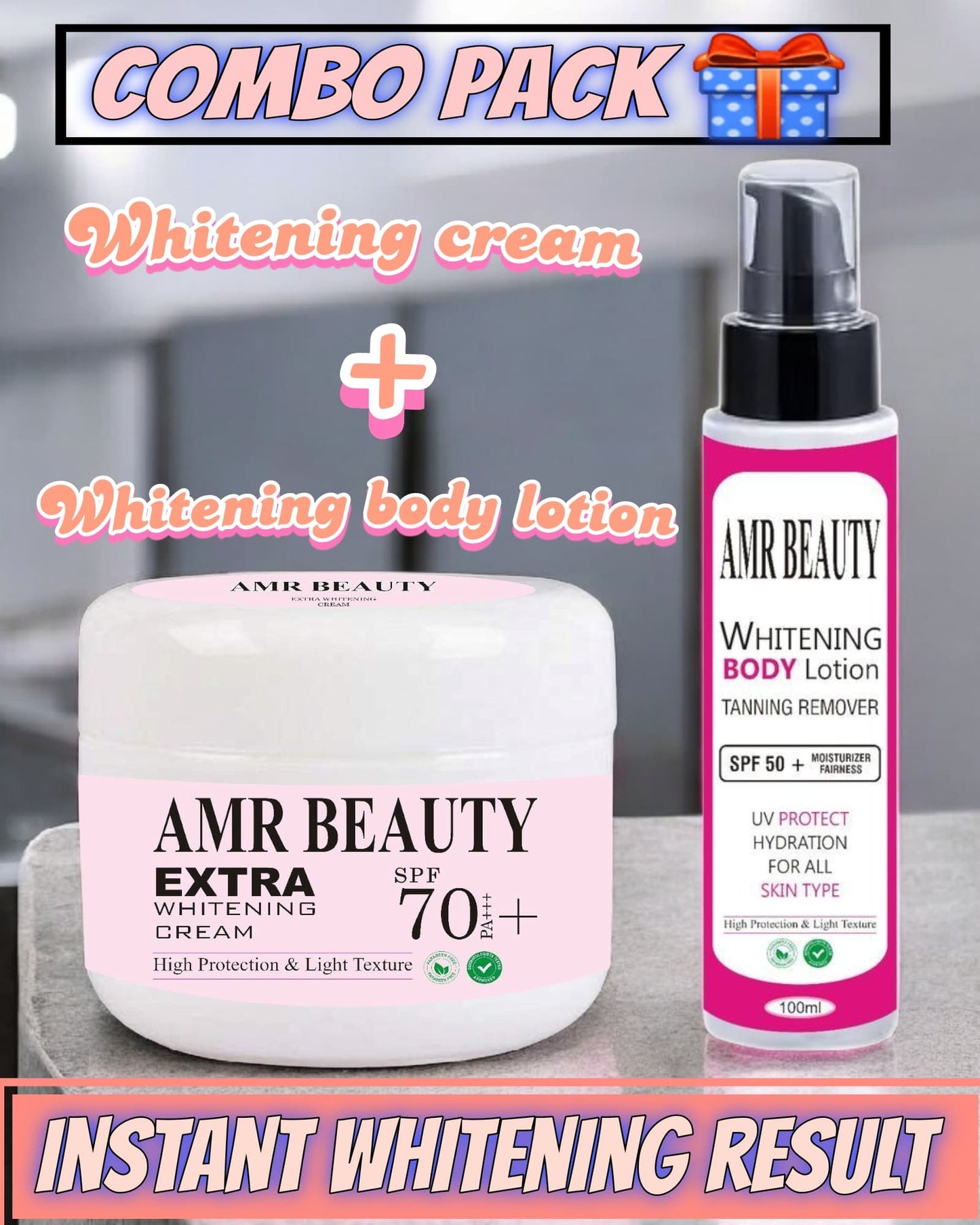 Amr beauty combo amr beauty whitening cream + amr beauty body lotion