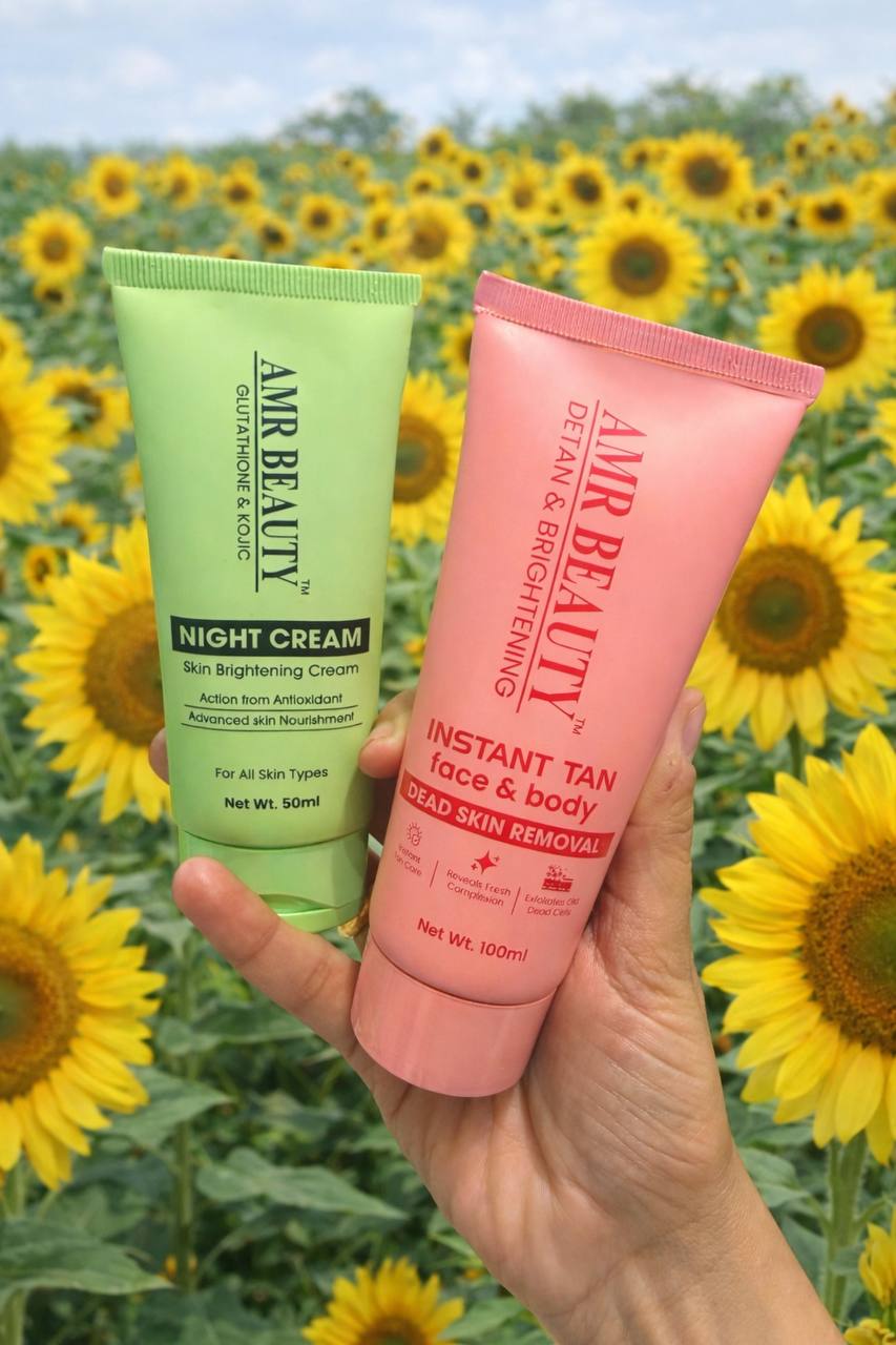 Combo of 2ps Amr Beauty Night Cream and Amr Beauty face And Body Tan Wash ✅