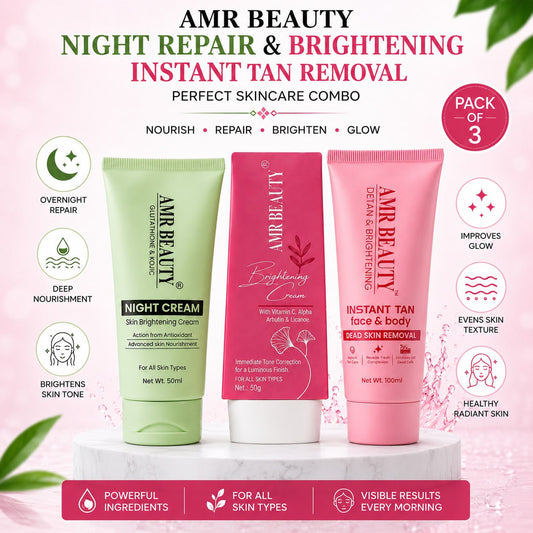 AMR BEAUTY COMBO OF 3PS (BRIGHTENING CREAM +NIGHT CREAM + FACE WASH)