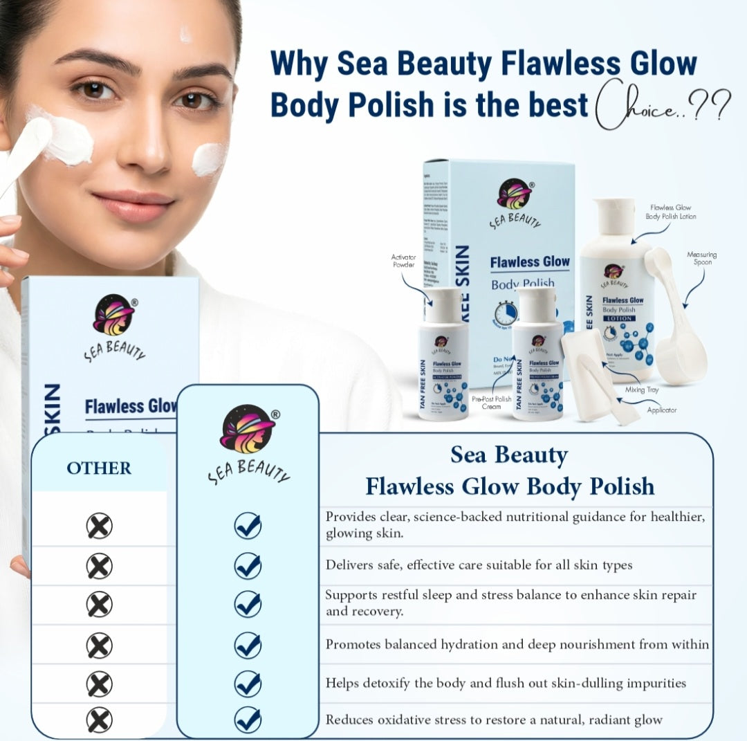 Sea Beauty Tan Polish Face Body✅