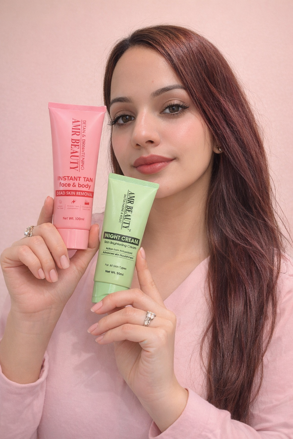 Combo of 2ps Amr Beauty Night Cream and Amr Beauty face And Body Tan Wash ✅